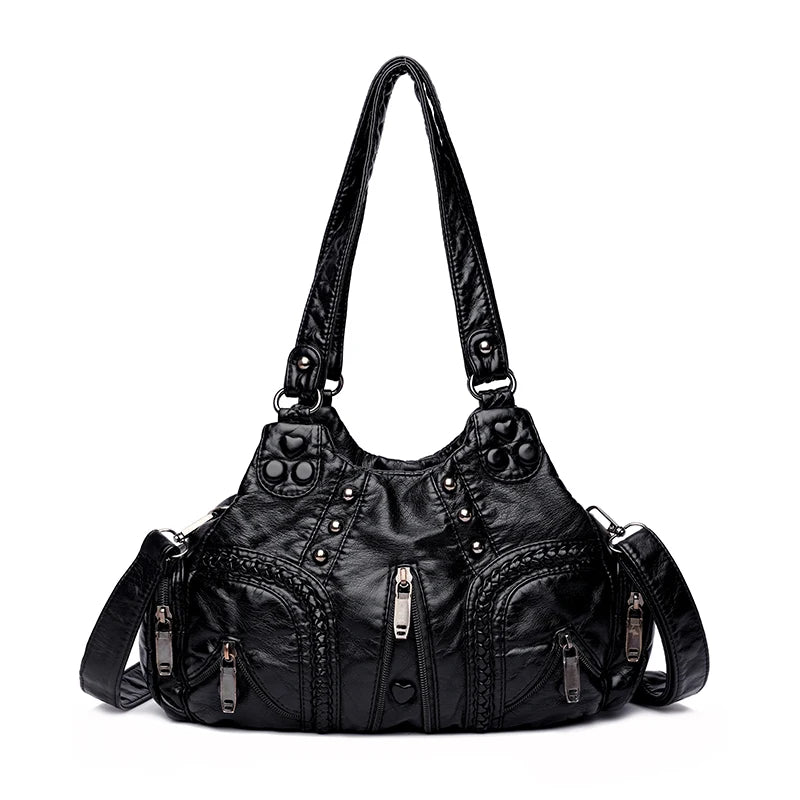 New Multi Pocket Luxury Soft sheepskin Shoulder Bags for Women Large Capacity Shopping Crossbody Hobo Bags European Tote Handbag