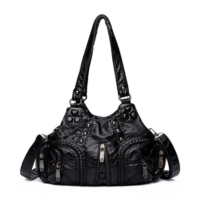 New Multi Pocket Luxury Soft sheepskin Shoulder Bags for Women Large Capacity Shopping Crossbody Hobo Bags European Tote Handbag