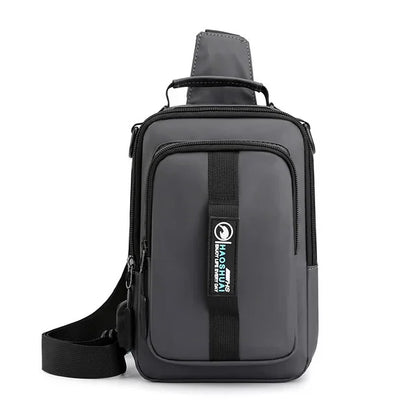 New Multifunction Crossbody Mens USBCharging ChestPack Waist bag Male Waterproof Short Trip Chest LargeCapacity Shoulder Bag