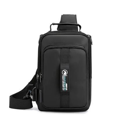 New Multifunction Crossbody Mens USBCharging ChestPack Waist bag Male Waterproof Short Trip Chest LargeCapacity Shoulder Bag