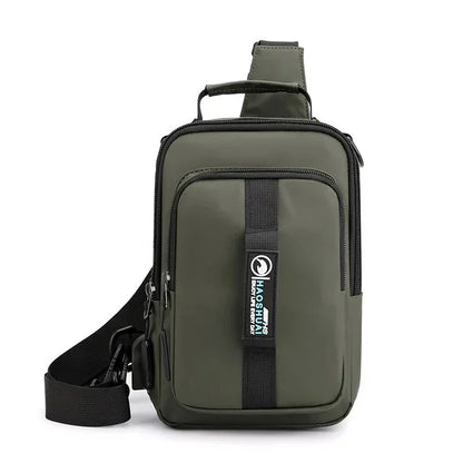 New Multifunction Crossbody Mens USBCharging ChestPack Waist bag Male Waterproof Short Trip Chest LargeCapacity Shoulder Bag