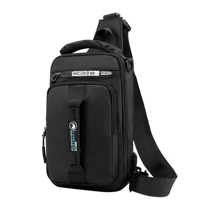 New Multifunction Crossbody Mens USBCharging ChestPack Waist bag Male Waterproof Short Trip Chest LargeCapacity Shoulder Bag