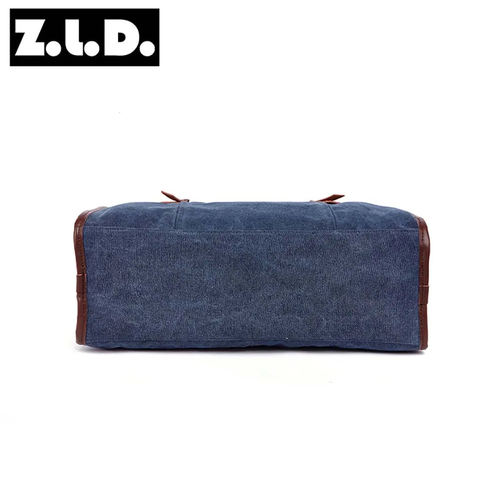 New Multifunctional Men's Handbag Woman Casual Canvas + PU Shoulder Bag Large Capacity Canvas Men Splice luggage Travel Bags