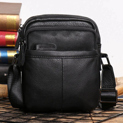 New Multifunctional Shoulder Bag Men's Simple Mini All-Match Pocket Solid Color Soft Leather Mobile Wallet Leathfocus