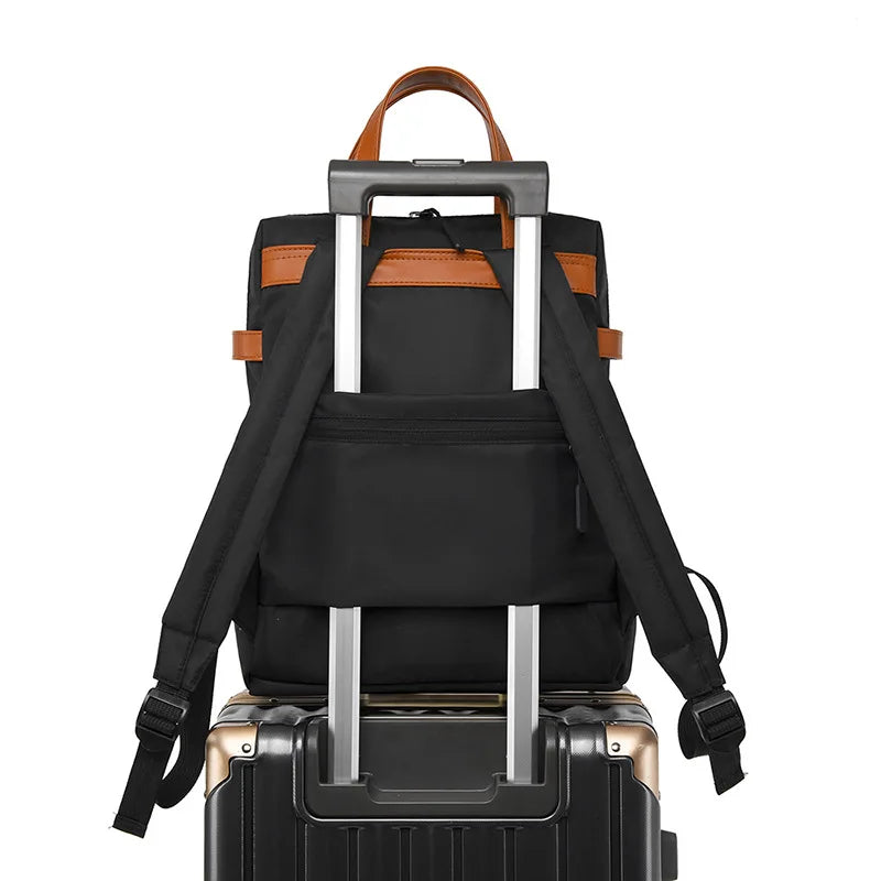 New Multifunctional Stylish Commuter Women's Backpack Anti-Theft Water Repellent Stylish Casual Bag with Luggage Strap Backpack