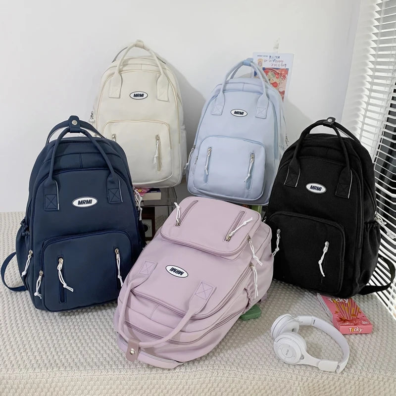 New Multiple Pockets Women Backpack Female Man Waterproof Nylon Travel Bag Kawaii Schoolbag For Boys Girl Student Bookbag