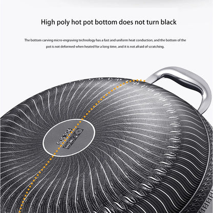 New Non-stick Frying Pans Double-Sided Screen Honeycomb Stainless Steel Wok Without Oil Smoke Frying Pan Wok PFOA-Free