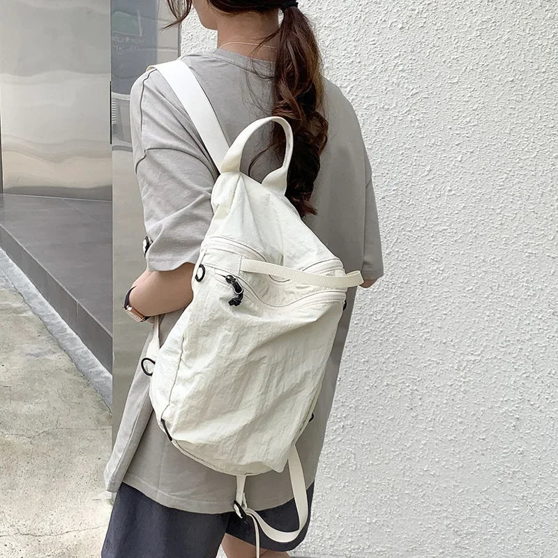 New Nylon Backpack With Large Capacity Casual Outdoor College Student Backpack Lightweight Commuting Bag