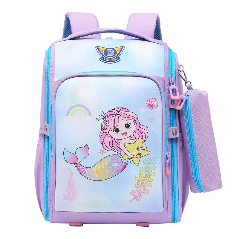 New Orthopedic School Bags For 3D Cartoon Mermaid Backpacks Kids Satchel Student Girls Bookbag Knapsack Mochilas Escolares