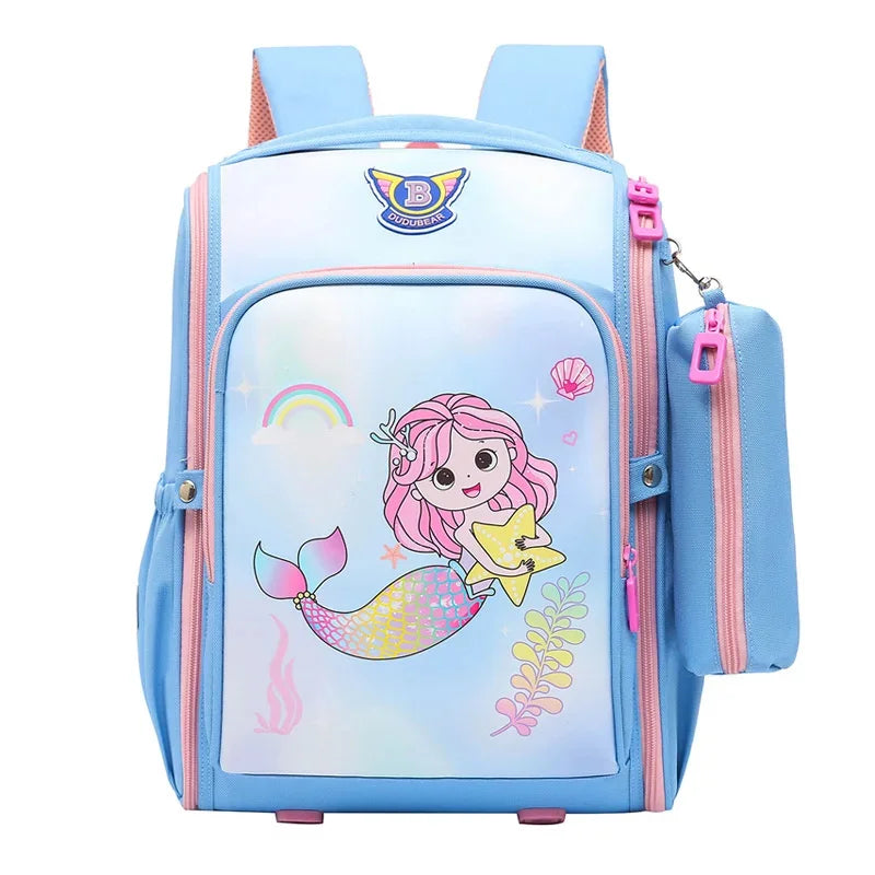 New Orthopedic School Bags For 3D Cartoon Mermaid Backpacks Kids Satchel Student Girls Bookbag Knapsack Mochilas Escolares
