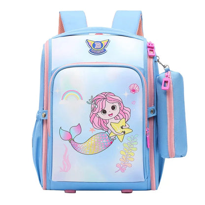New Orthopedic School Bags For 3D Cartoon Mermaid Backpacks Kids Satchel Student Girls Bookbag Knapsack Mochilas Escolares