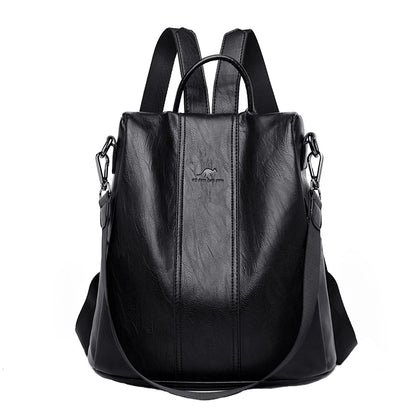 New PU Leather Backpack Fashion Women Backpack Luxury Designer Ladies Anti Theft Bookbag Large Capacity Travel SchoolBag Mochila