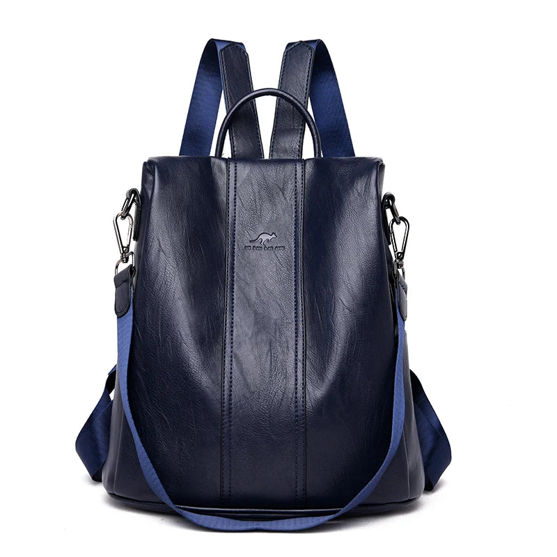 New PU Leather Backpack Fashion Women Backpack Luxury Designer Ladies Anti Theft Bookbag Large Capacity Travel SchoolBag Mochila