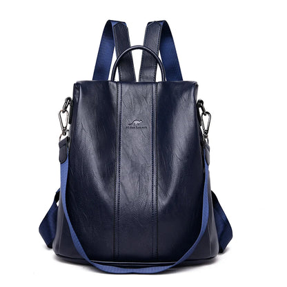 New PU Leather Backpack Fashion Women Backpack Luxury Designer Ladies Anti Theft Bookbag Large Capacity Travel SchoolBag Mochila