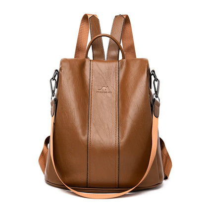New PU Leather Backpack Fashion Women Backpack Luxury Designer Ladies Anti Theft Bookbag Large Capacity Travel SchoolBag Mochila