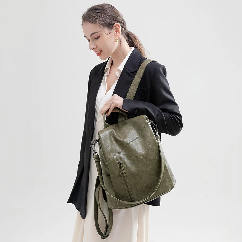 New PU Leather Waterproof Women Backpack Fashion Shoulder Bag High Quality Large Capacity Backpack