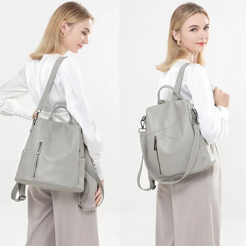 New PU Leather Waterproof Women Backpack Fashion Shoulder Bag High Quality Large Capacity Backpack