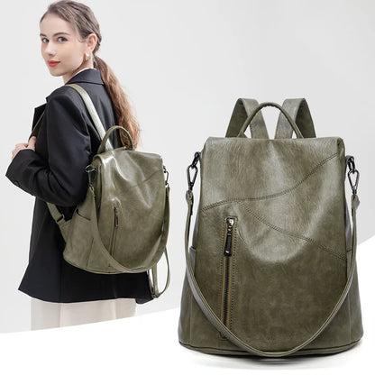 New PU Leather Waterproof Women Backpack Fashion Shoulder Bag High Quality Large Capacity Backpack