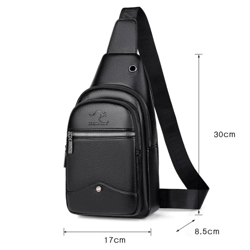 New Pack Crossbody Luxury Design Durable PU Leather Chest Casual Fashion Men's Handbag Shoulder Bag