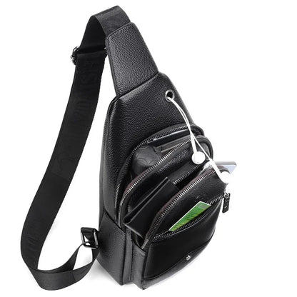 New Pack Crossbody Luxury Design Durable PU Leather Chest Casual Fashion Men's Handbag Shoulder Bag