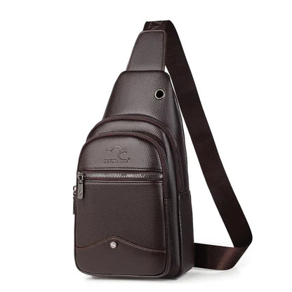 New Pack Crossbody Luxury Design Durable PU Leather Chest Casual Fashion Men's Handbag Shoulder Bag