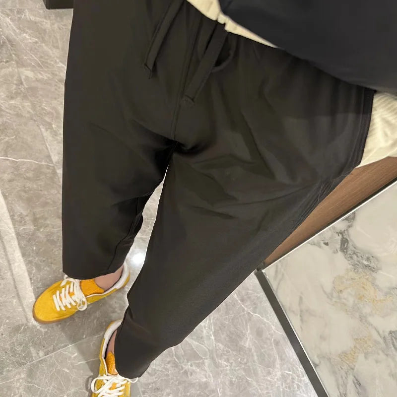 New Pants Women Spring Summer Solid Color High Waist Elastic Pants Female