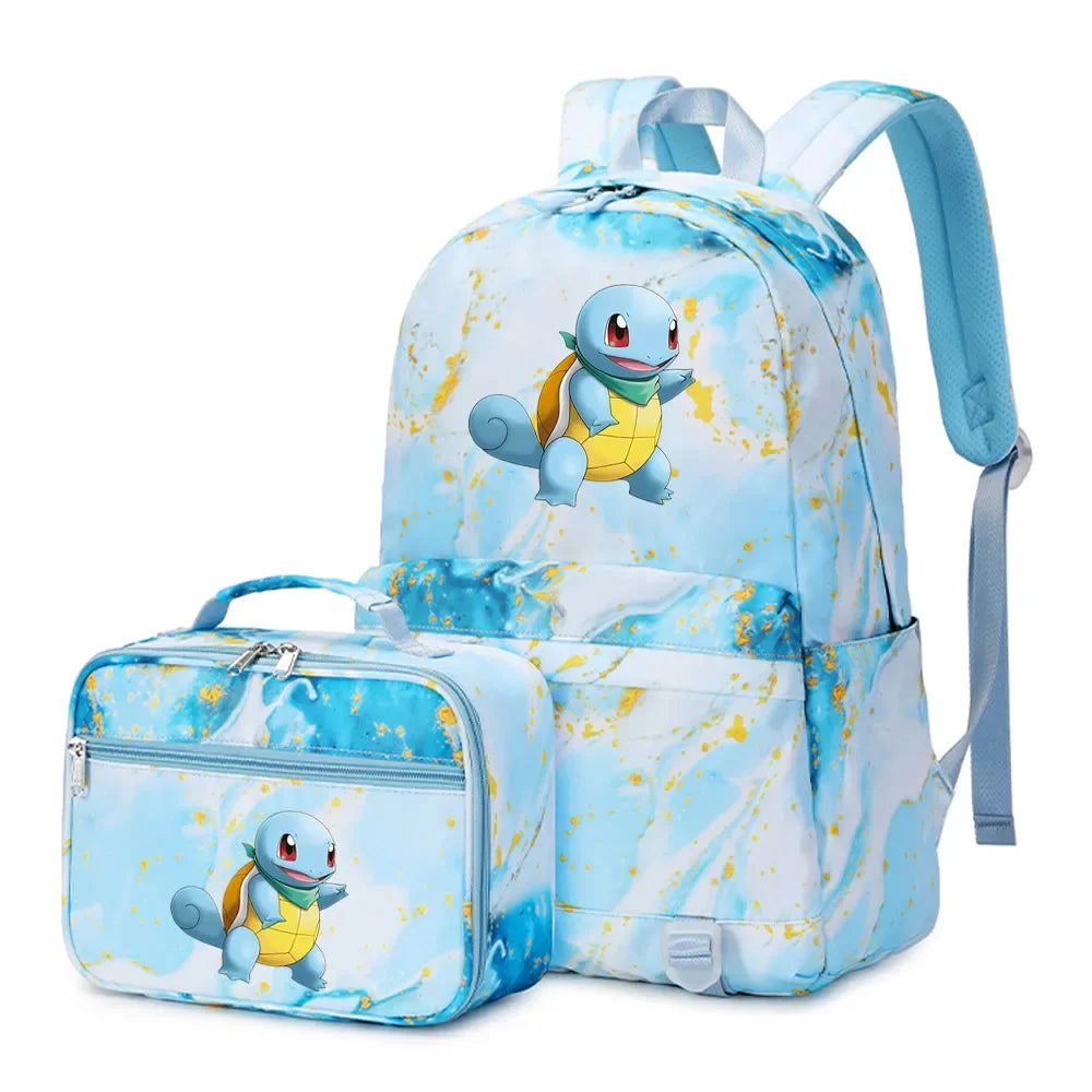 New Pokemon Gengar Charmander 2Pcs Boys Girls Kids School Book Bags Travel Women Backpack Lunch Bag for Student Teenagers Sets
