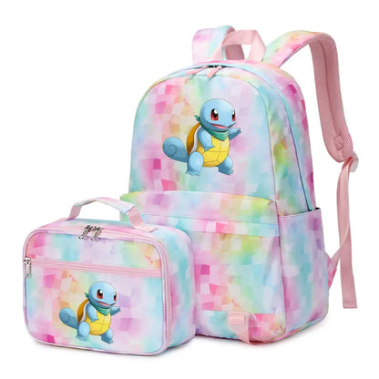 New Pokemon Gengar Charmander 2Pcs Boys Girls Kids School Book Bags Travel Women Backpack Lunch Bag for Student Teenagers Sets
