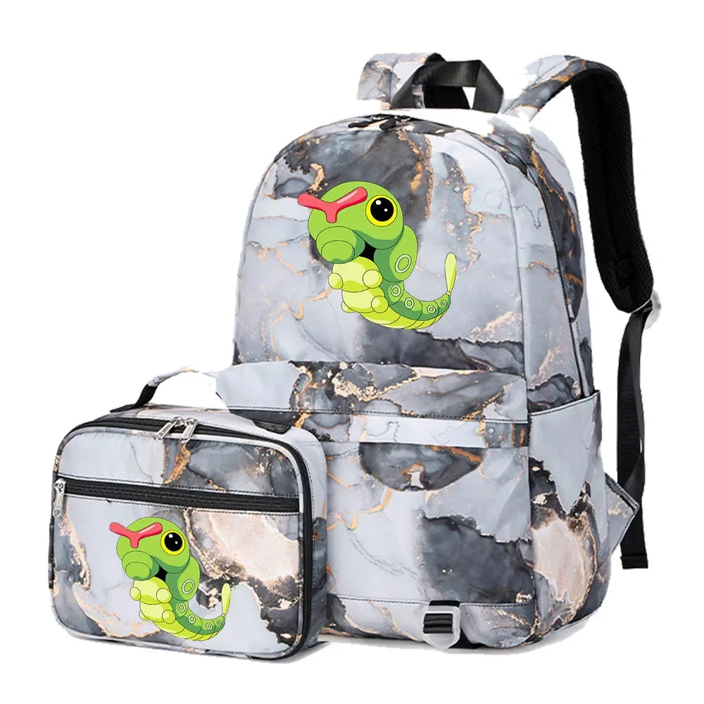 New Pokemon Gengar Charmander 2Pcs Boys Girls Kids School Book Bags Travel Women Backpack Lunch Bag for Student Teenagers Sets