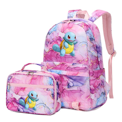 New Pokemon Gengar Charmander 2Pcs Boys Girls Kids School Book Bags Travel Women Backpack Lunch Bag for Student Teenagers Sets