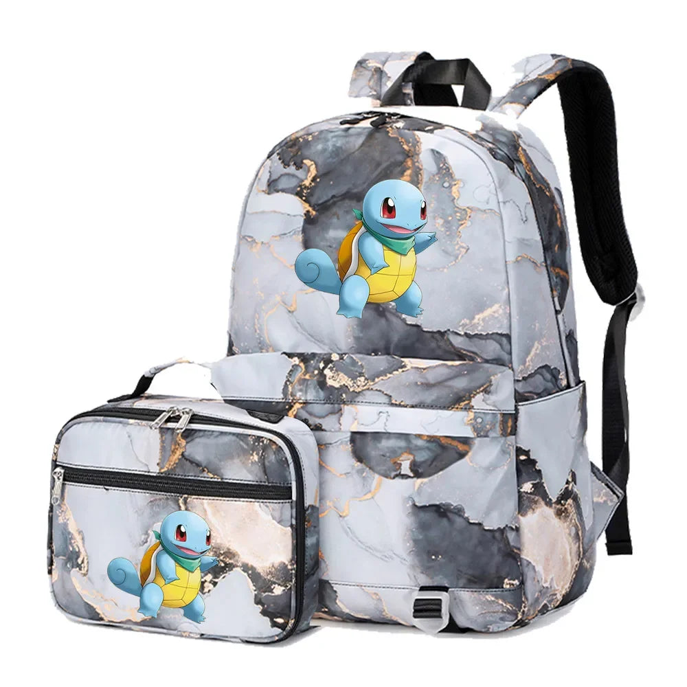 New Pokemon Gengar Charmander 2Pcs Boys Girls Kids School Book Bags Travel Women Backpack Lunch Bag for Student Teenagers Sets