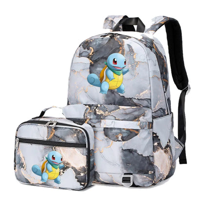 New Pokemon Gengar Charmander 2Pcs Boys Girls Kids School Book Bags Travel Women Backpack Lunch Bag for Student Teenagers Sets