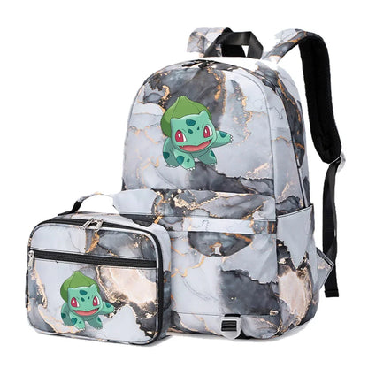 New Pokemon Gengar Charmander 2Pcs Boys Girls Kids School Book Bags Travel Women Backpack Lunch Bag for Student Teenagers Sets