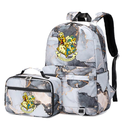 New Pokemon Pikachu 2Pcs Boys Girls Kids School Book Bags Travel Women Backpack Lunch Bag for Student Teenagers Sets
