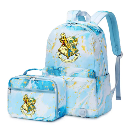 New Pokemon Pikachu 2Pcs Boys Girls Kids School Book Bags Travel Women Backpack Lunch Bag for Student Teenagers Sets