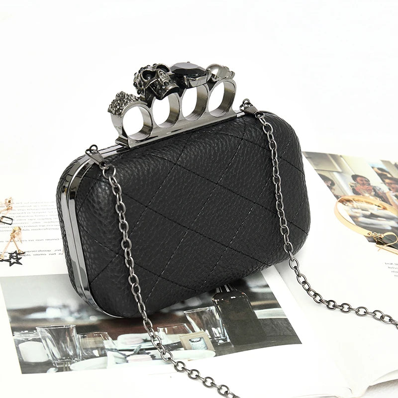 New Promotion Sale Korean Fashion Luxury Chain Diamond Lattice Dinner Clutch evening Bag Leather Women's Crossbody Shoulder Bag
