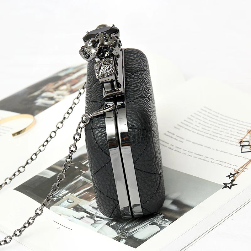 New Promotion Sale Korean Fashion Luxury Chain Diamond Lattice Dinner Clutch evening Bag Leather Women's Crossbody Shoulder Bag