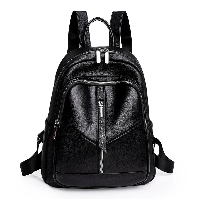 New Pu Leather Designer Backpacks Women High Quality Vintage Backpack for Girls 2021 Large Capacity School Bag Travel Bagpack