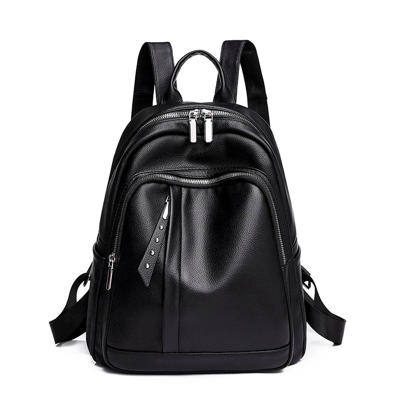 New Pu Leather Designer Backpacks Women High Quality Vintage Backpack for Girls 2021 Large Capacity School Bag Travel Bagpack