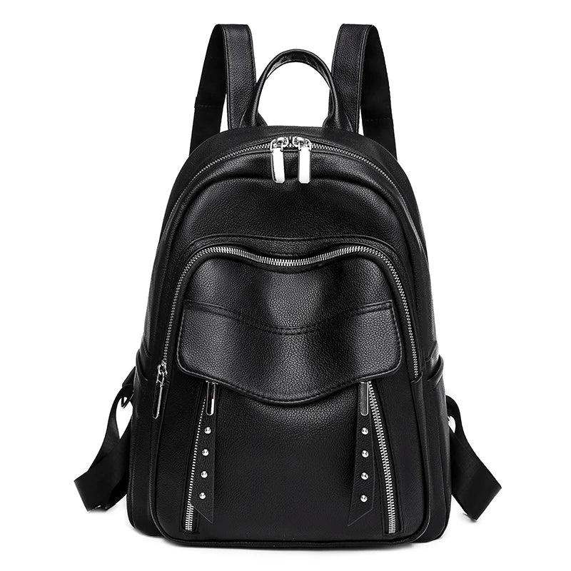 New Pu Leather Designer Backpacks Women High Quality Vintage Backpack for Girls 2021 Large Capacity School Bag Travel Bagpack