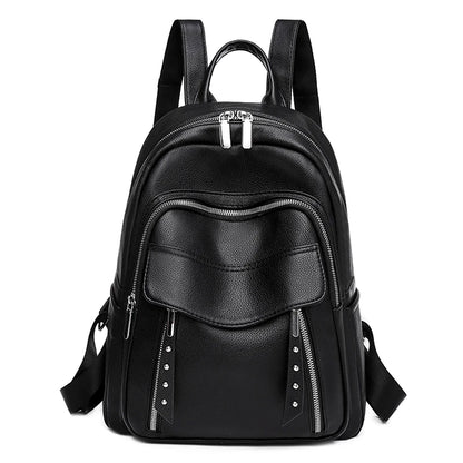 New Pu Leather Designer Backpacks Women High Quality Vintage Backpack for Girls 2021 Large Capacity School Bag Travel Bagpack