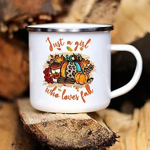 New Pumpkin Drinking Coffee Mug Thanksgiving Enamel Mug hot chocolate milk handle cups Farm Party  gifts for family friend lover