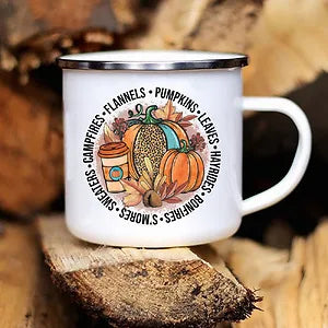 New Pumpkin Drinking Coffee Mug Thanksgiving Enamel Mug hot chocolate milk handle cups Farm Party  gifts for family friend lover