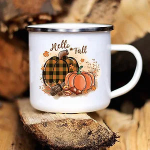 New Pumpkin Drinking Coffee Mug Thanksgiving Enamel Mug hot chocolate milk handle cups Farm Party  gifts for family friend lover