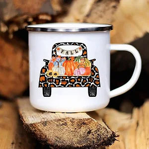 New Pumpkin Drinking Coffee Mug Thanksgiving Enamel Mug hot chocolate milk handle cups Farm Party  gifts for family friend lover