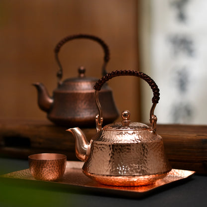New Pure Copper Tea Kettle Handmade Teapot Retro Pot for Kung Fu Tea Teaware Teapot and cup