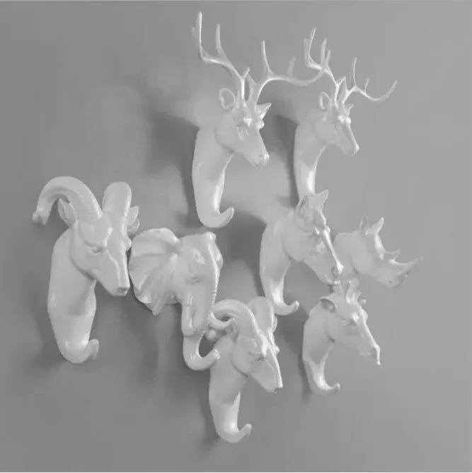 New ROTOCAST Material Light Environmental Protection Animal Hook Home Decoration Wall Storage Rhinoceros Simulation Wall Hanging