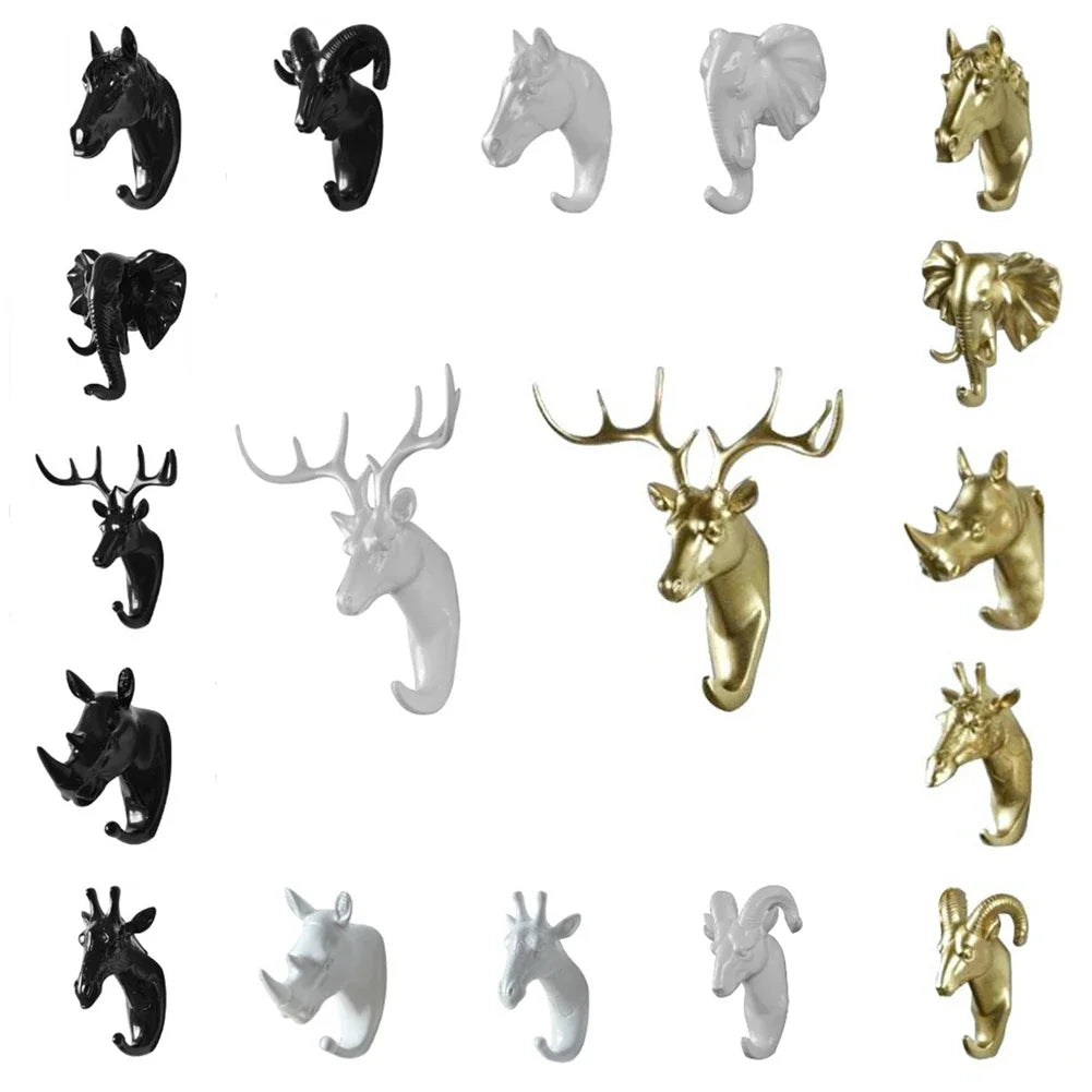 New ROTOCAST Material Light Environmental Protection Animal Hook Home Decoration Wall Storage Rhinoceros Simulation Wall Hanging