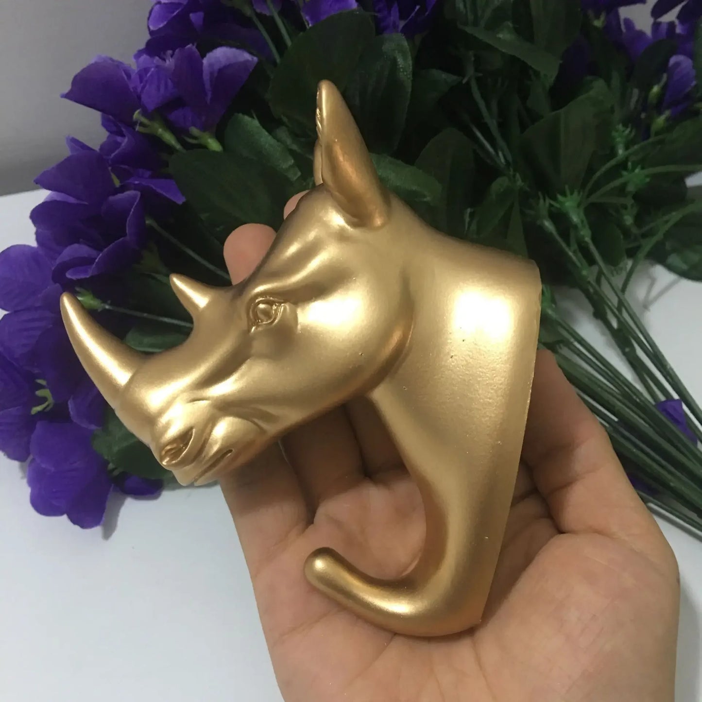 New ROTOCAST Material Light Environmental Protection Animal Hook Home Decoration Wall Storage Rhinoceros Simulation Wall Hanging