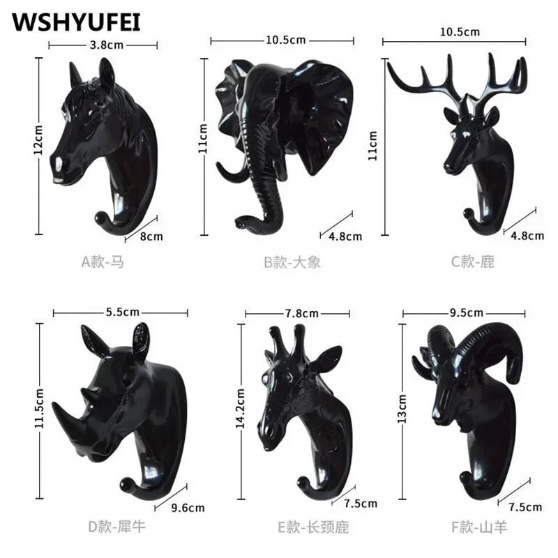 New ROTOCAST Material Light Environmental Protection Animal Hook Home Decoration Wall Storage Rhinoceros Simulation Wall Hanging